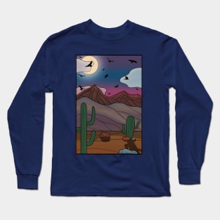 Desert Sunset Landscape Long Sleeve T-Shirt